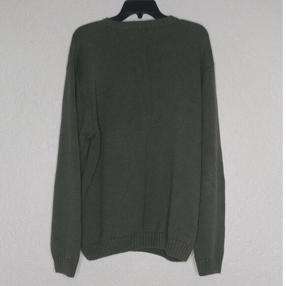 Chaps Crew Neck Sweater Size XL Olive Green (CL) - Picture 2 of 6